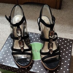 Kelly & Katie Strappy Heels With Rhinestone Accents